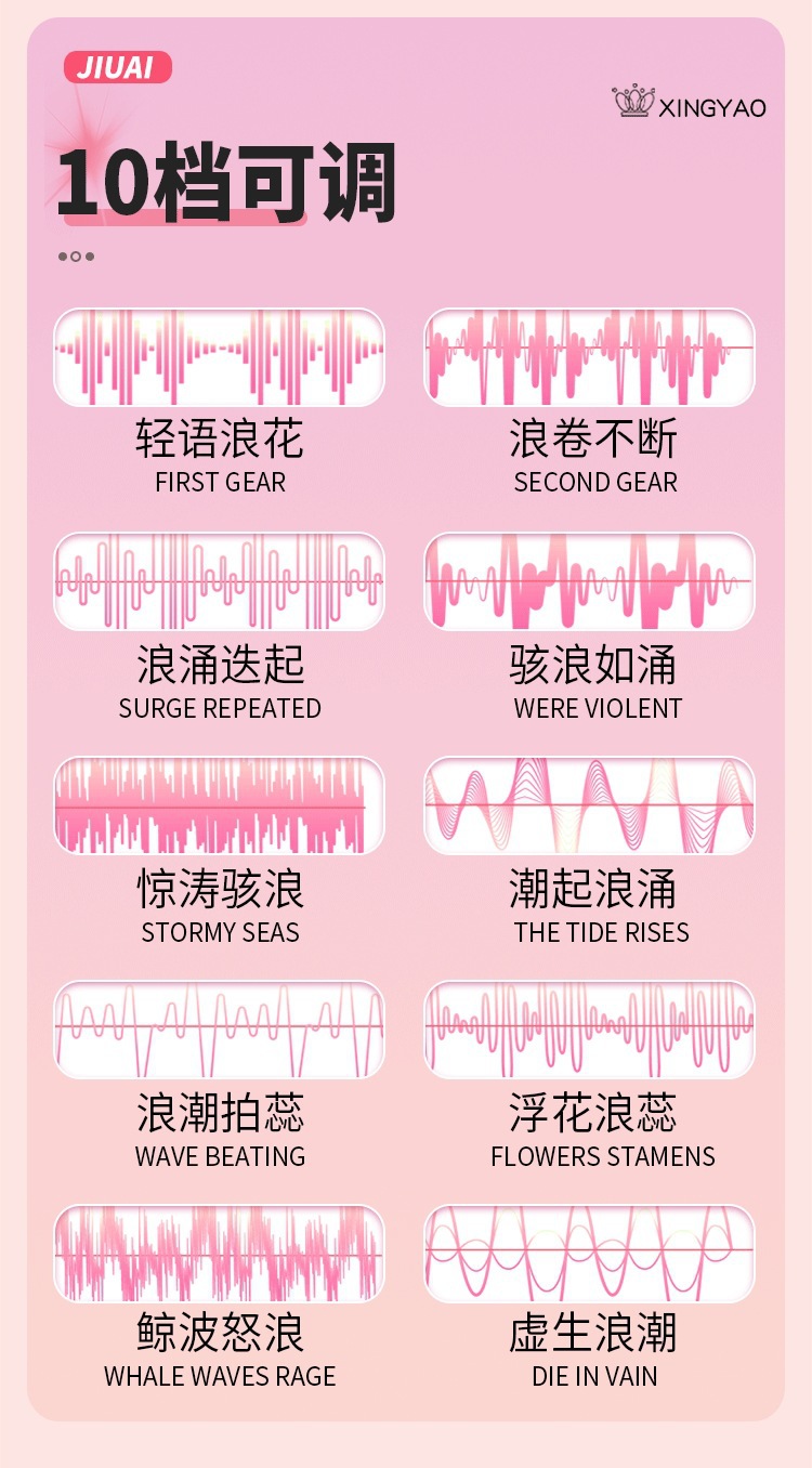 Jiuai G-Spot Vibrator for Women, Silicone Dual-Vibration Insertion Massager, Pink — detail image 15