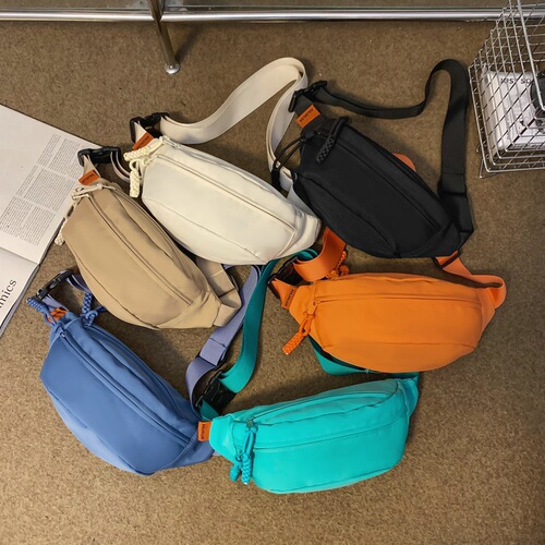 Japanese chest bag for women  summer new style casual simple crossbody bag sports couple small bag versatile Hong Kong style waist bag for men