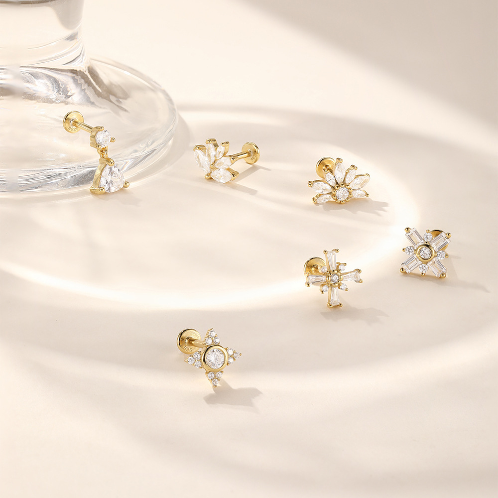 1g Weight Zircon Inlay Material Ear Studs Classification Ear Cartilage Rings & Studs Piercing Type 1 Piece Quantity Daily Occasion 925 Sterling Silver Material Geometric Pattern All Seasons Season Unisex Gender Elegant, Simple Style Style 1 Piece Ear Cartilage Rings & Studs Elegant Simple Style Geometric 925 Sterling Silver Zircon Ear Cartilage Rings & Studs 16
