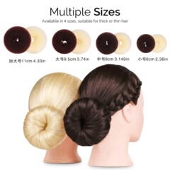 人気ドーナツ怠け者のお団子の頭のヘアアイロンの新婦の髪飾りの編み物の道具の形のヘアアイロンの韓国のつぼみ
