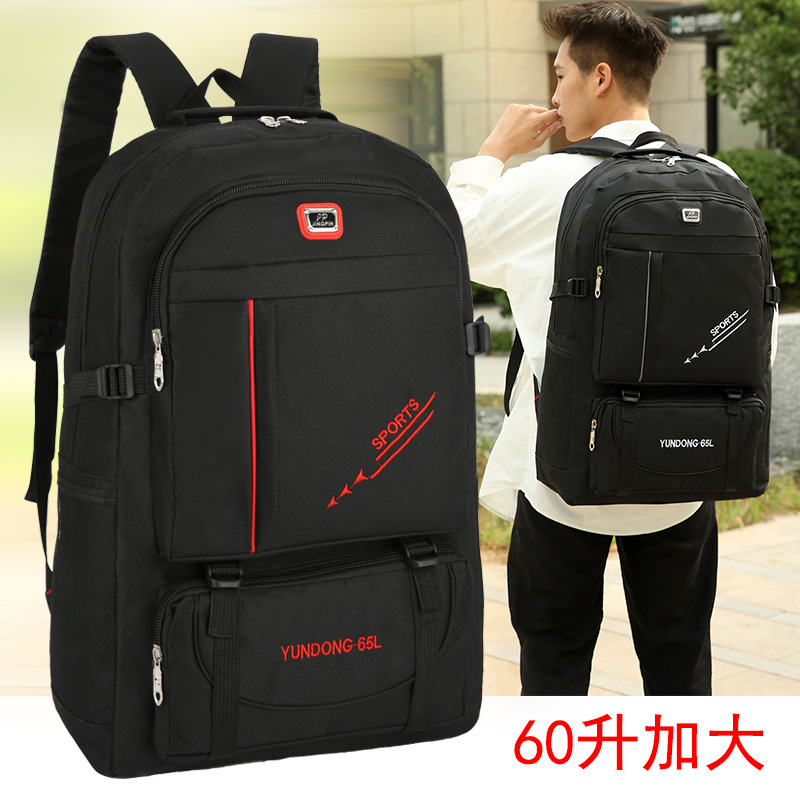 Big capacious backpack outside climbing for traveling