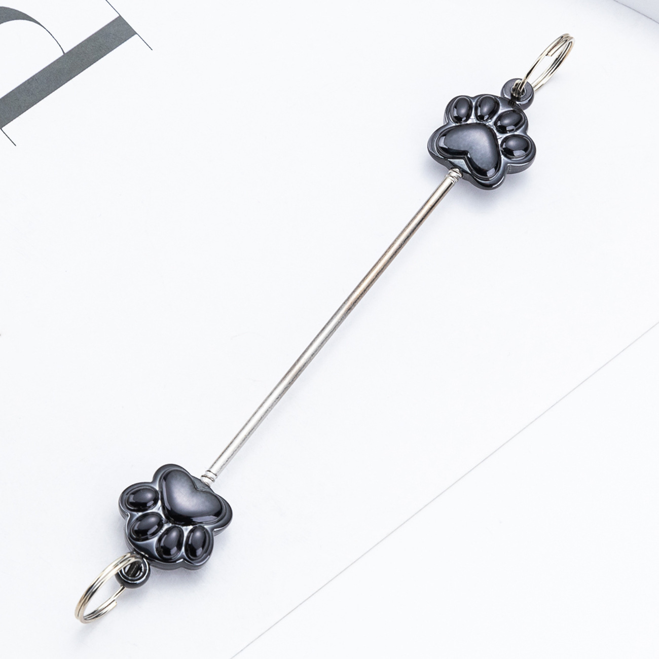 Nuevo DIY cuentas de garra de gato colgante de cuentas de mano creativo accesorios de llavero cuentas de metal cuentas de poste