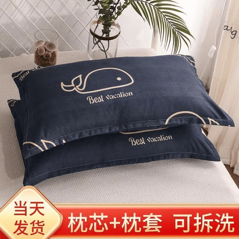 クラスA枕家庭用首保護純綿枕芯ホテル寮高枕枕カバー漫画カップル枕カバー|undefined