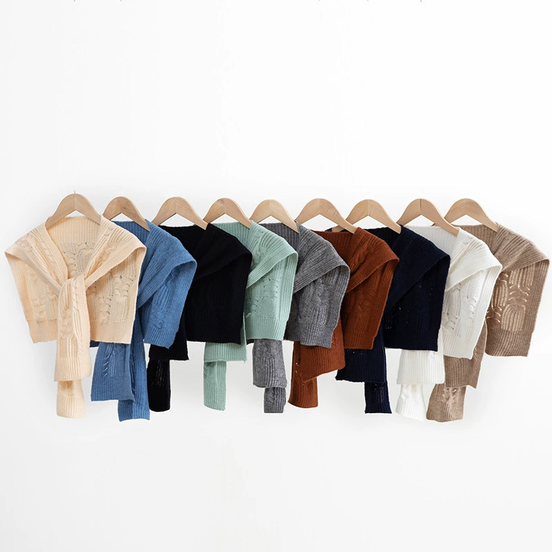 Тщетинная шерстяная вязаная шаль женская весна и осень утолщенные цветы