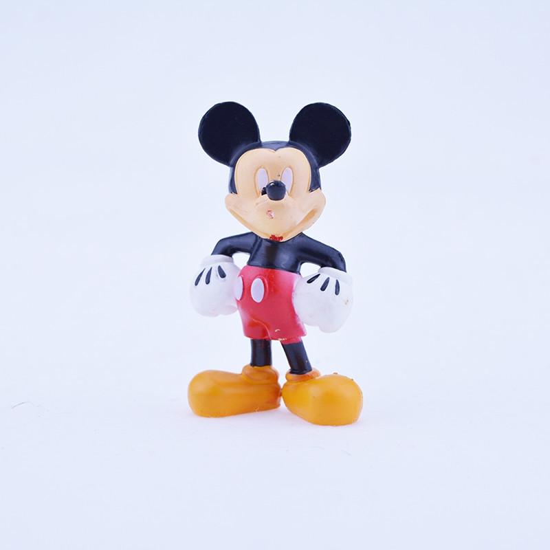 6 figuritas de Mickey Mouse en pose sentada, modelo de decoración de adornos de Pato Donald Goofy