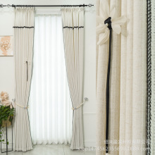 民宿窗帘棉麻现代简约透光不透人客厅卧室阳台落地窗窗帘亚麻窗帘