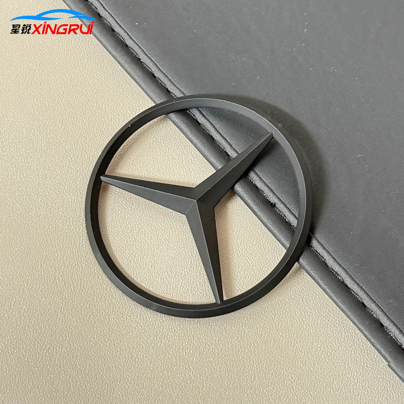 Mercedes-Benz Engine Hood, Mercedes-Benz Car logo - matte-black-engine-emblem-7cm