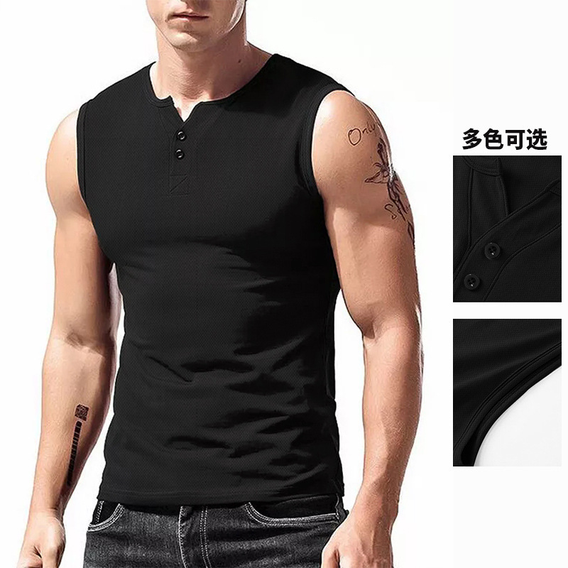 Cross-Border Men's Clothing Summer Men's Vest American Style Youth Thin Straight-Cut Quick-Drying Sleeveless Vest Men's Sports Top