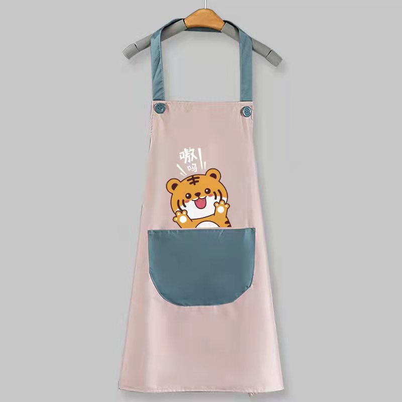 Fabricante delantal ventilador shengpai engrosada doble capa impermeable Comercio exterior coreano princesa delantal regalo personalizado publicidad delantal bolsillo de la cocina