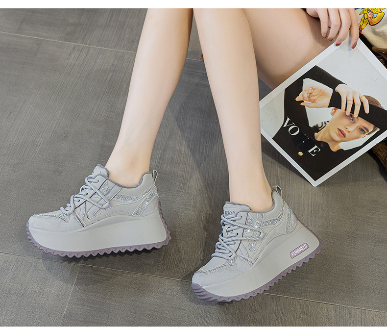 Giày sneaker nữ đế dày chunky phong cách cổ điển phối màu thời trang — M2992-1 plus nhung màu sâm panh, M2992 lót đơn màu sâm panh, M2992 lót đơn màu tím, M2992-1 plus nhung tím chi tiết 26