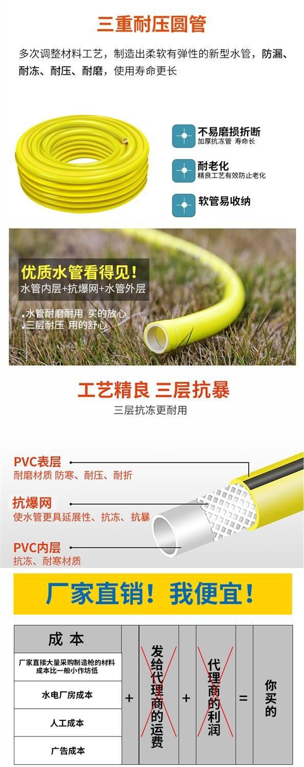 Suitable for car washing water gun high pressure spray gun watering hose water pipe booster nozzle household tap water washing