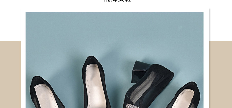 Giày sandal nữ da thật mũi tròn đế mềm gót thô 2.5 cm — Gót đen cao 2.5 cm chi tiết 4