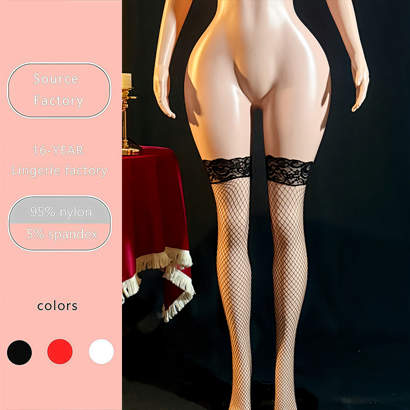 Conjunto de Lencería de Malla con Encaje Modelo CT04 de Nailon para Citas y Fiestas