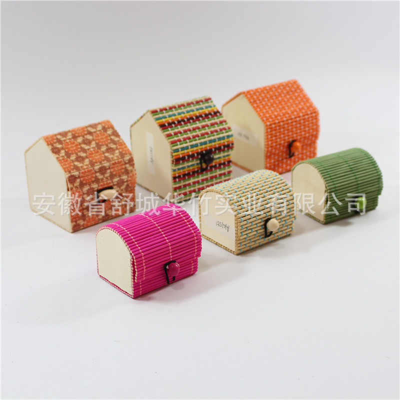 竹帘包装盒 手工编织印花竹帘套盒 环保包装盒