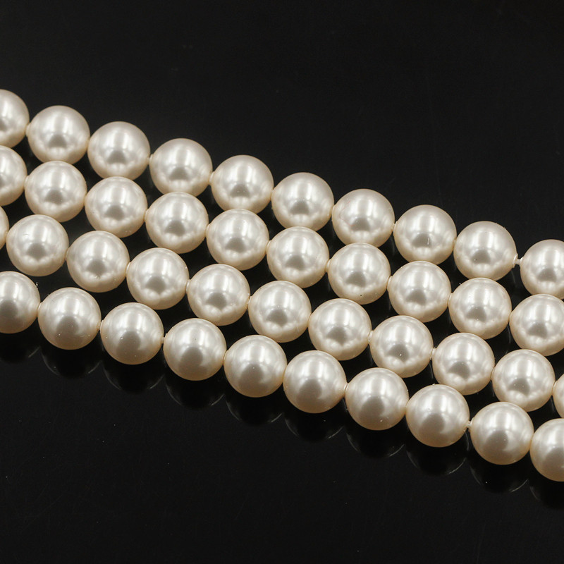Shijia Austrian Crystal Pearl 5810 White Pearl650 Pure White Through-Hole Full-Hole DIY Accessory Beads