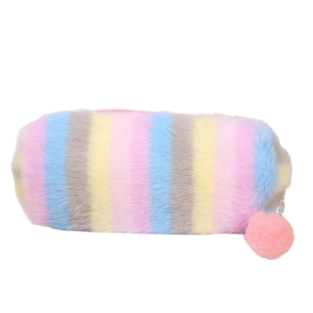 Bolsas de lápiz creativas de color gradiente transfronterizo lindas niñas peludas caja de lápiz de octogón niña corazón estudiante bolsa de almacenamiento simple