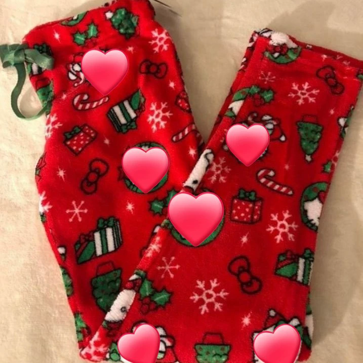 Cute keep warm flannel trousers, pijama