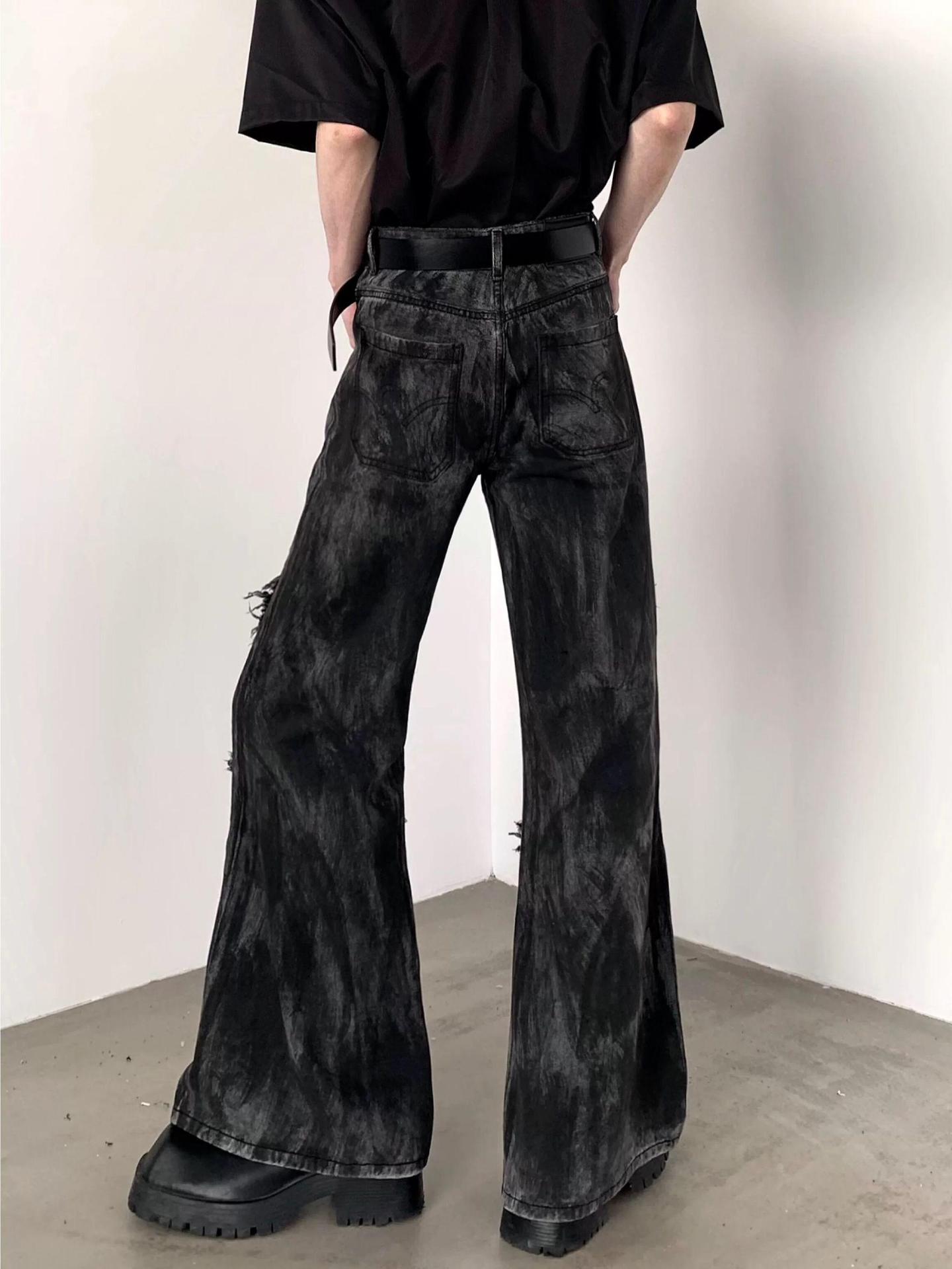 Men's Clothing Micro Flared Men's High Waist Niche Design Jeans High End Ins_mkmklike.com