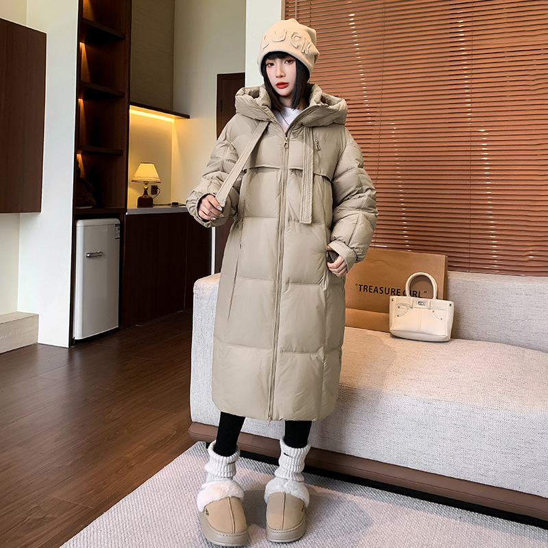 2025 invierno de nuevo algodón chaqueta de algodón para damas largo y grueso chaqueta de algodón suelta a prueba de frío chaqueta de algodón de pan caliente