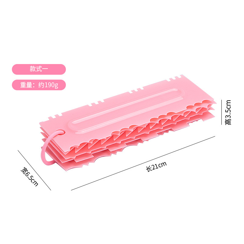 6点セットクリームスクレーパー櫛神器食品級プラスチックスクレーパーケーキ模様造形神器diy焙煎ツール|undefined
