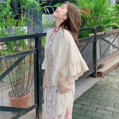 レトロな中国風のチャイナドレスショール女性の三角ニットオフィスエアコンルーム小さなコートウェディングドレスカーディガン