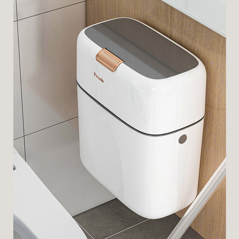 2025 nuevo bote de basura especial para cocina, inodoro, inodoro, sala de estar, desperdicio de cocina, colgante de pared simple, hogar grande con tapa