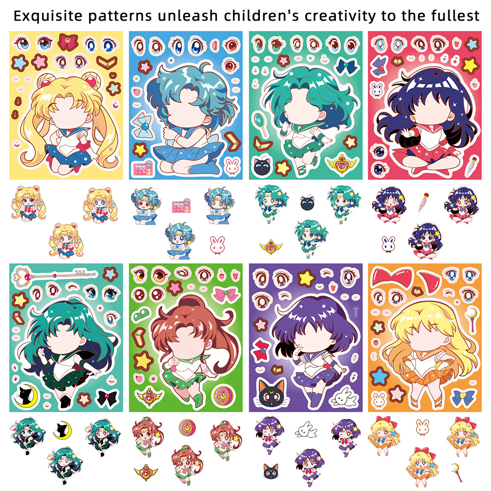 Brainteaser, sticker, children's suitcase, Sailor Moon