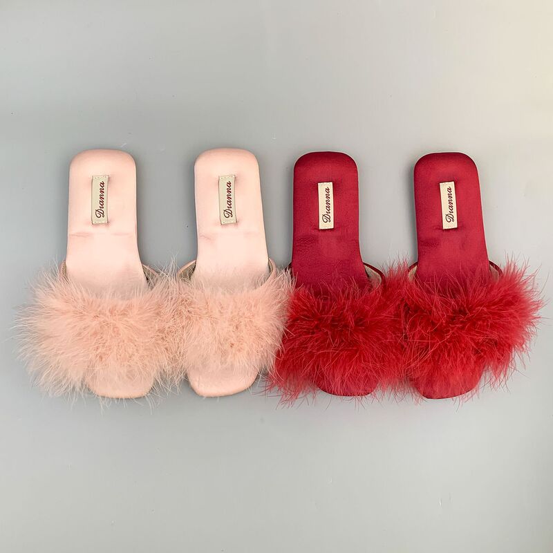Summer Slippers, New Korean Style Furry Slippers for Women, Fashionable Summer Outdoor Wear, Flat-Soled Flip-Flops, Feather Sandals Summer Slippers, New Korean Style Furry Slippers for Women, Fashionable Summer Outdoor Wear, Flat-Soled Flip-Flops, Feather Sandals