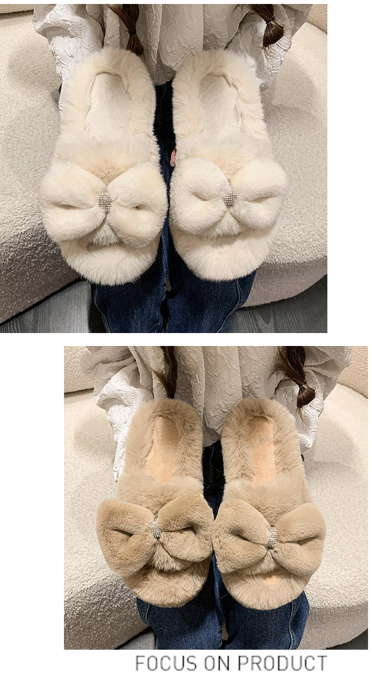 Pantoufles en fourrure pour vêtements d'extérieur pour femmes, pantoufles d'automne et d'hiver à semelles épaisses, en peluche, confortables, en coton, à une ligne, nouvelle collection 2023_voghion.com