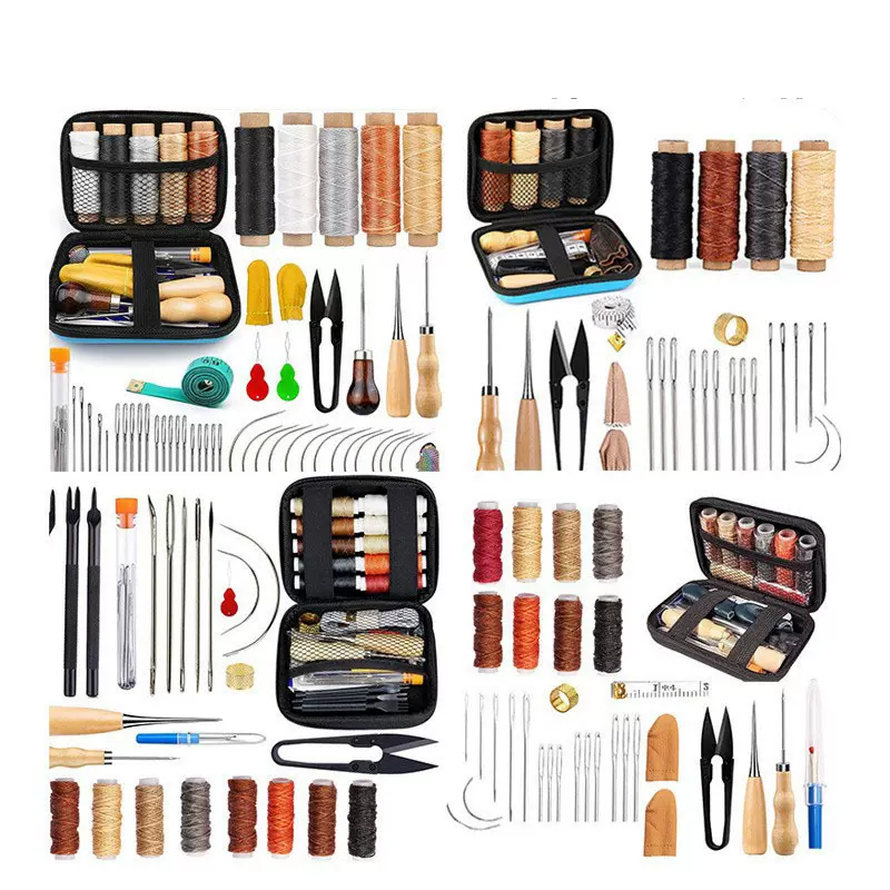 跨境同款皮革针线包33Pcs手缝套装手工DIY皮具制作手缝工具皮革