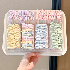 蝶結びの髪ひもの子供2025の新型の高弾力性は髪の筋の頭飾りの女の子を傷つけません。