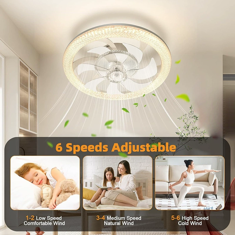 Современный минималистский потолочный вентилятор для спальни RGBCW с пультом дистанционного управления бескрайнего затемнения потолочный вентилятор