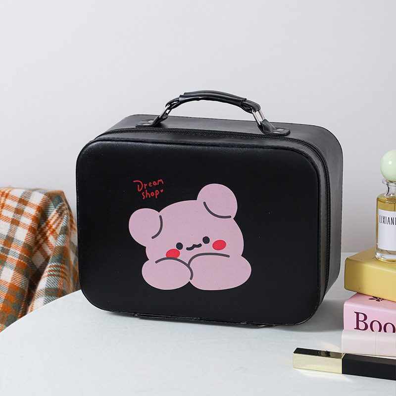 Nueva caja de maquillaje de dibujos animados de alto valor, bolsa de maquillaje portátil de viaje, bolsa de maquillaje portátil de regalo, bolsa de almacenamiento de regalo encantadora