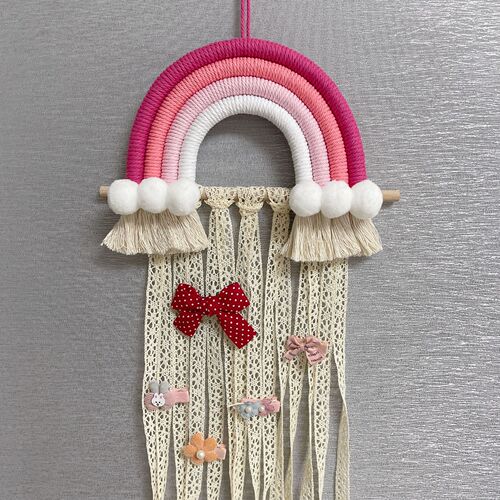 ins Nordic style braided rainbow pom-pom ribbon hairpin hairpin storage belt wall decoration wall decoration hanging decoration finishing