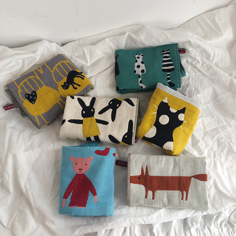 70g Weight Towels, Bath Towels Home Textiles & Decor Type Hooks Storage & Cleaning Cotton Material Animal Pattern Cute Style Cute Animal Cotton Towels Bath Towels Hooks 4