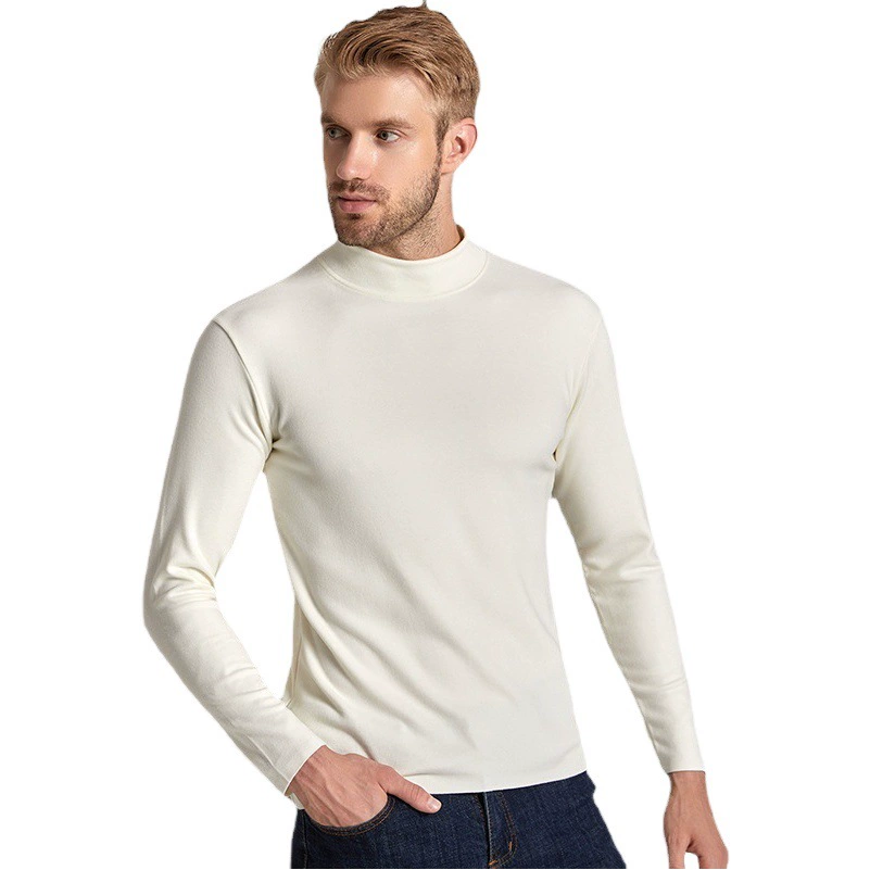 Мужская Базовая рубашка De Rong с круглым вырезом, новинка осенне-зимнего сезона, приталенный универсальный, Высокоэластичный, нагревающийся, антибактериальный, теплый утолщенный Топ