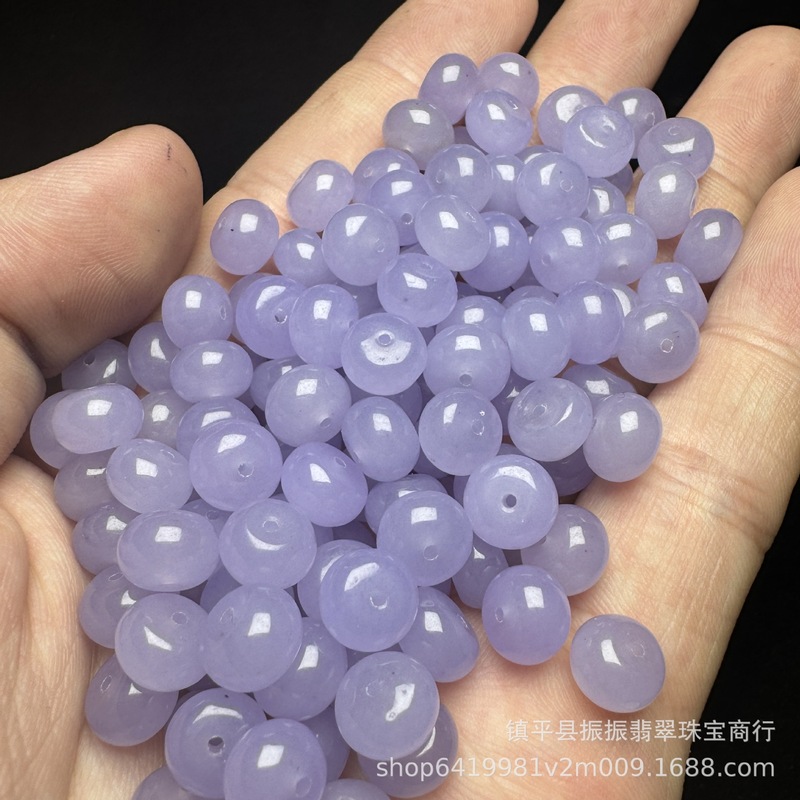 タロイモパープル 8 ミリメートルそろばんビーズルースビーズ卸売 DIY 翡翠ジュエリーアクセサリーブレスレットネックレス安全バックル翡翠スペーサー|undefined