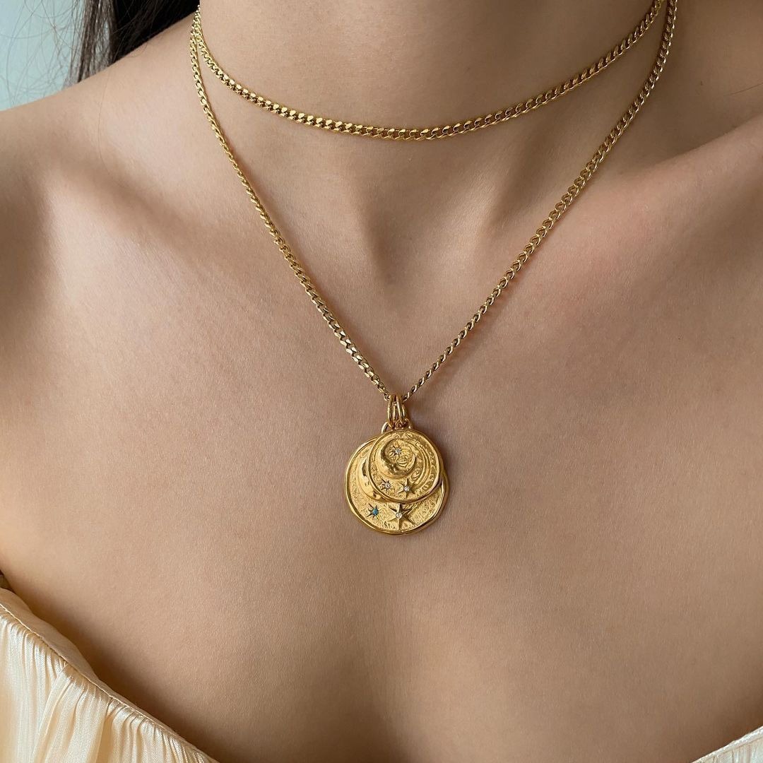 Layered Star Moon Necklace For Mother And Daughter Set_voghion.com