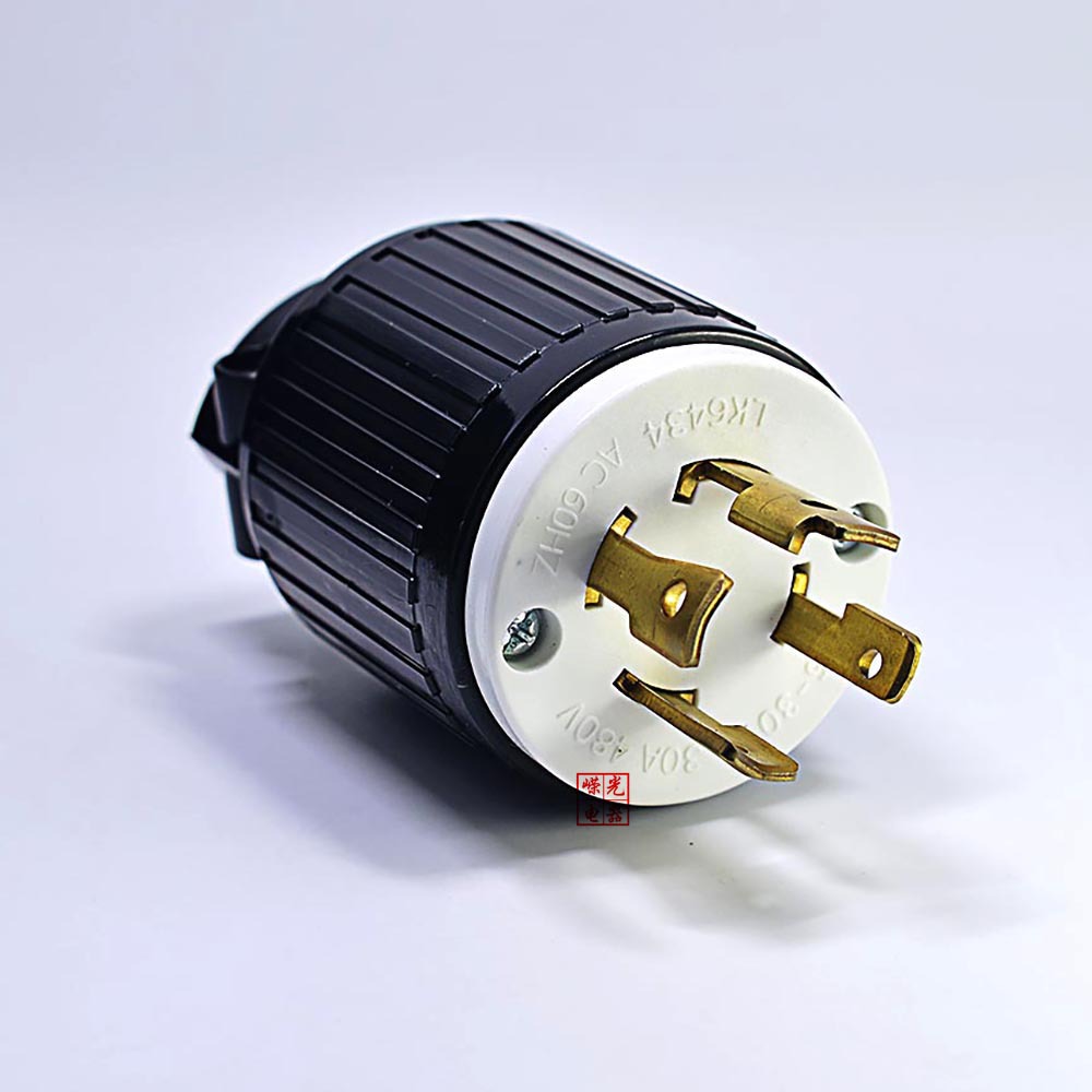 LK-6434 美标防松插头 L16-30P 30A 480V 电源插头发电机三相四线