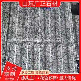 花岗岩芝麻灰白盲道板G603广场地铁道圆点条状导盲石人行道火烧板