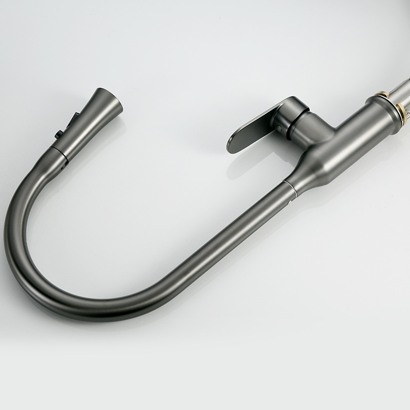 Cocina uno por uno, todo el grifo frío y caliente de cobre, grifo extraíble, retráctil universal, doble salida, fregadero, grifo extraíble