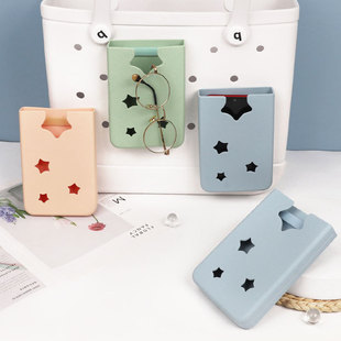 Customized Cross-Border Popular Bogg Bag Mobile Phone Storage Beach Bag Silicone Accessories Mobile Phone Holder Hole Bag