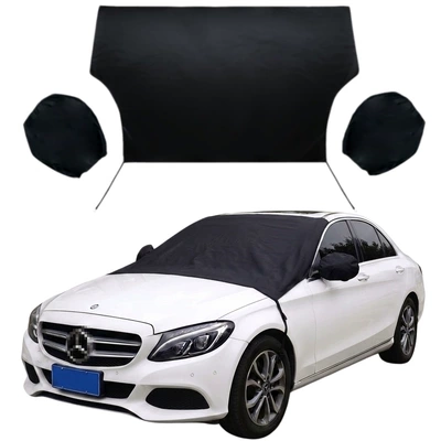 Car snow shield windshield, thickened windscreen, anti-freeze magnetic - car-snow-shield-with-black-rubber-inverted-triangle-detachable-cap