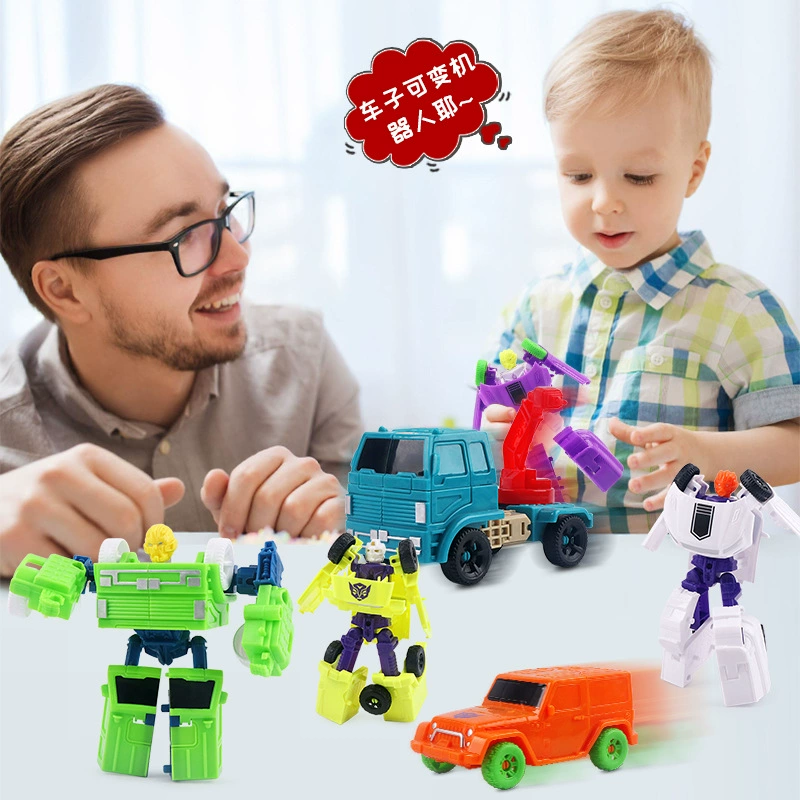 Transformer construction toy, convertible car to robot with minifigure, multiple colors, wholesale