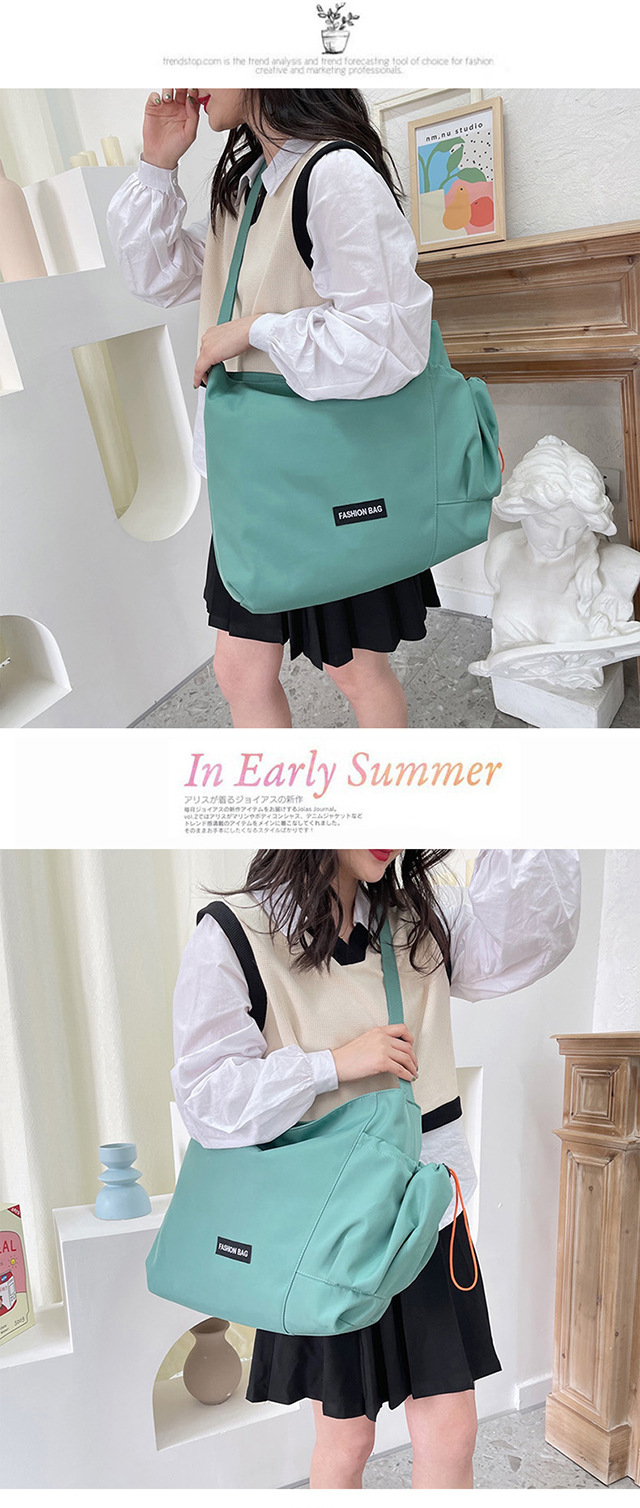 Korean-style canvas bag crossbody bag, women's backpack, simple and versatile, new trendy class bag, large-capacity student single-shoulder crossbody bag Item Picture