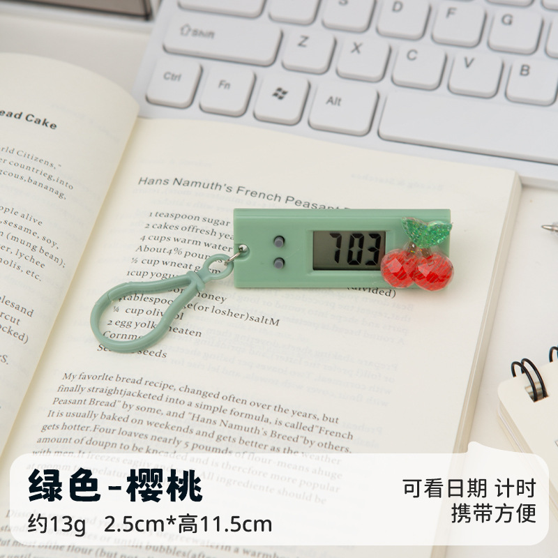 녹색 - 체리/카툰 글리터 미니 시계