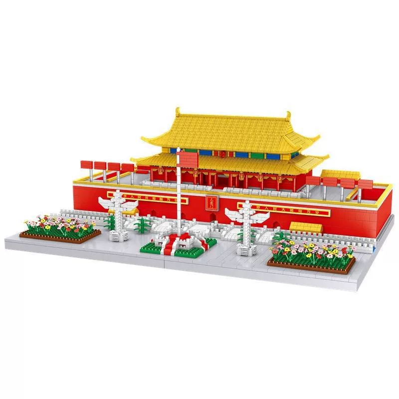 Совместимо с конструктором Lego Tiananmen Запретного города сборно-конструкторные блоки и игрушечные головоломки, моделирование сборки высокой сложности микро-гранулированной креативности