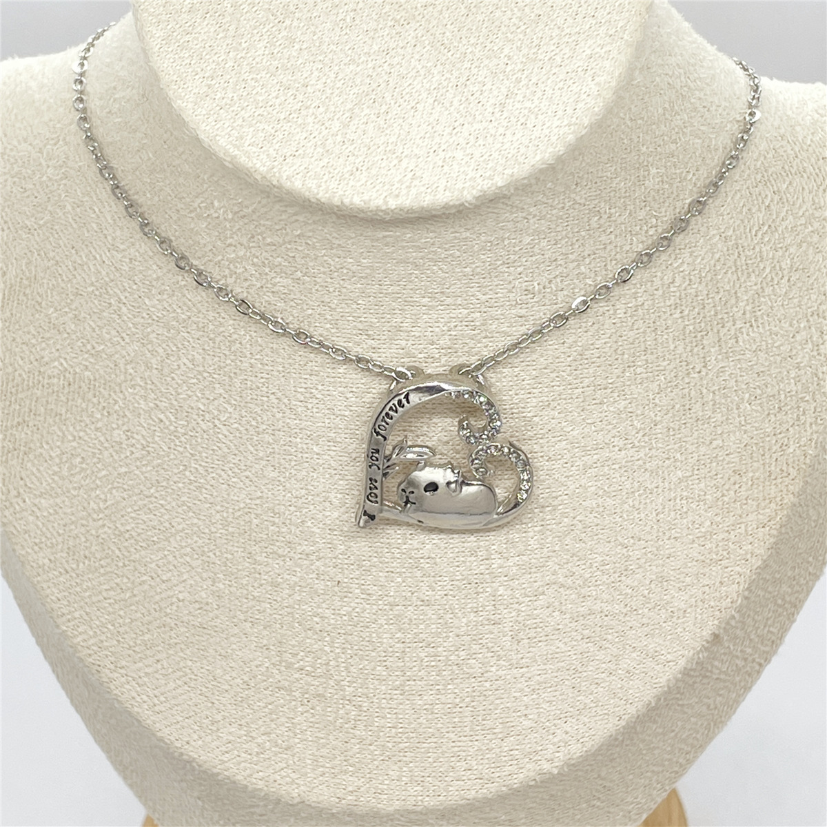 Heißer Verkauf Einfache Und Niedliche Herz-förmigen Diamant Intarsien Hamster Anhänger Halskette, Modische frauen Schmuck_voghion.com