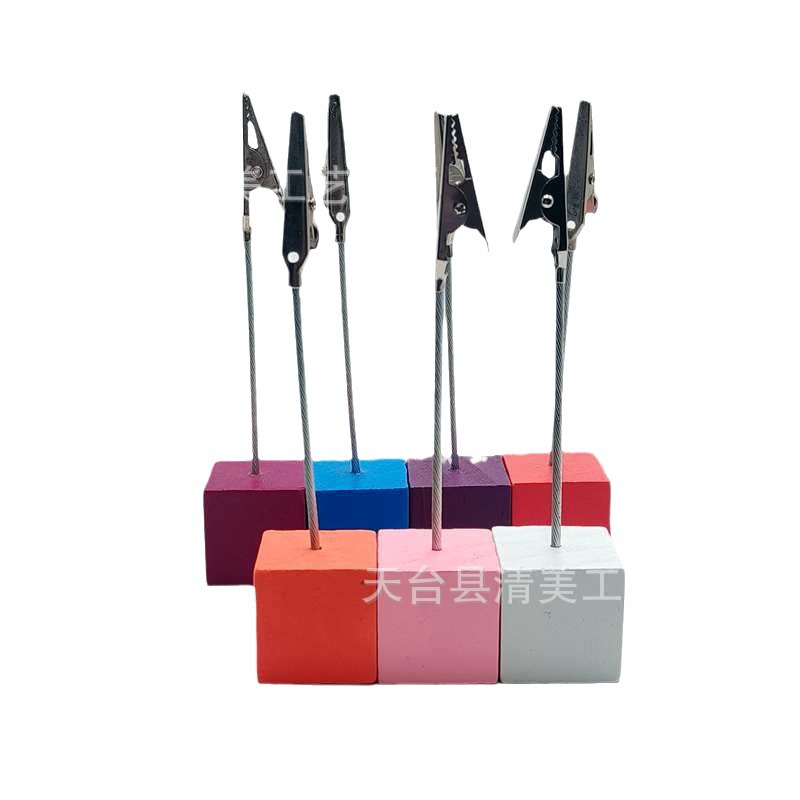 Oficina de pino decoración de madera de cocodrilo de madera clip de mensaje clip de nota clip de boda decoración de clip titular de la tarjeta de visita