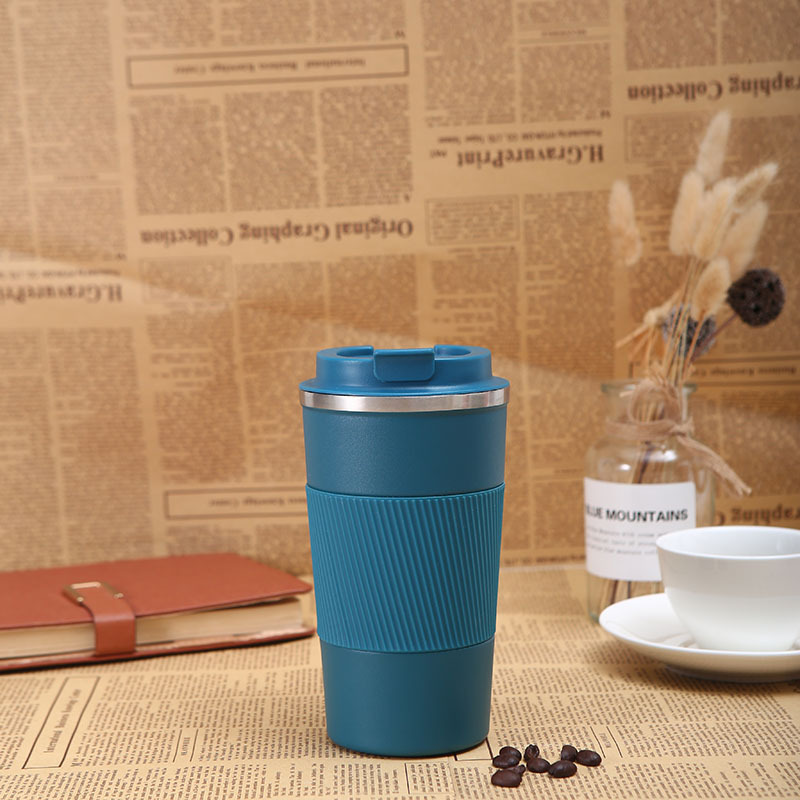 Taza de vacío portátil de acero inoxidable con tapa para café y té oficina coche estudiantes